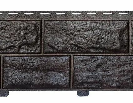 Фото №0 Формованный сайдинг Альта-Профиль Камень Вулканический цвет Обсидиан