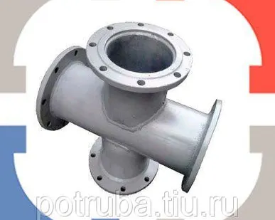 фото Крест чугунный раструбный КР 150х150 с ЦПП ВЧШГ