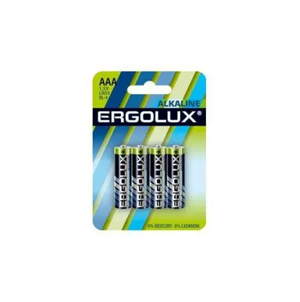 Фото №0 Элемент питания алкалиновый LR03 BL-4 LR03 BL-4 1.5В Alkaline (блист.4шт) Ergolux 11744