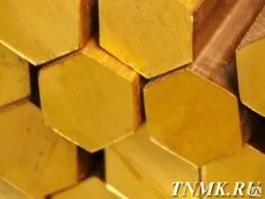 фото Шестигранник латунный 46 мм ЛС59-1 ГОСТ 2060-2006