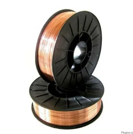 Фото №0 Проволока сварочная омедненная Св 08Г2С ф 0,8-2,0 мм кассета