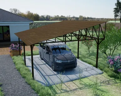 фото Односкатный навес №33 из поликарбоната 4,9х6,3 м