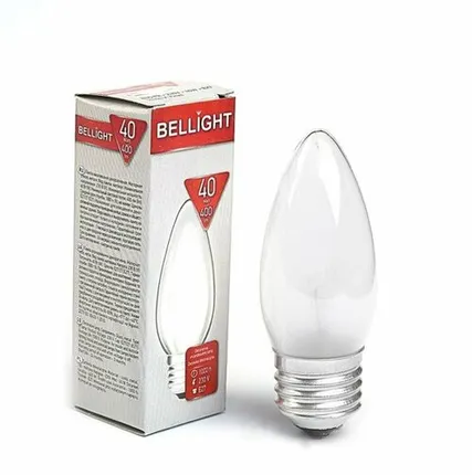 Фото №0 Лампа накаливания 'свеча' матовая 40Вт Е27 Белсвет