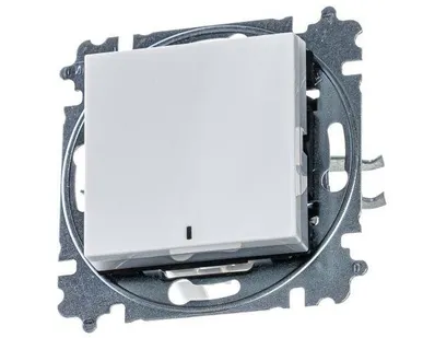 фото Выключатель 1-кл. СП Levit IP20 с подсветкой бел./ледяной ABB 2CHH590146A6001