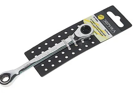 Фото №0 Ключ накидной 8х9мм трещоточный ЭВРИКА 70809