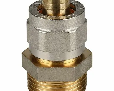 фото Переходник STOUT с наружной резьбой 3/4 х16 для металлопластиковых труб винтовой