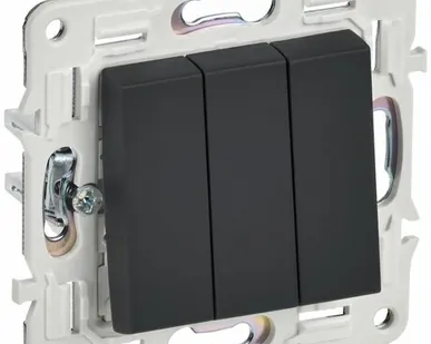 фото SKANDY Выключатель 3-клавишный 10А SK-V11G графит IEK