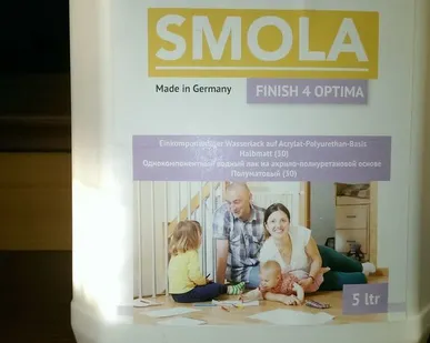 фото SMOLA
 лак Finish 4 Optima 1К п/мат. 5 л.