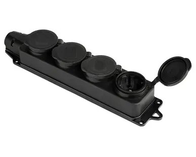 фото Розетка каучук 1-ф., 16A четырехместная с защитными к...