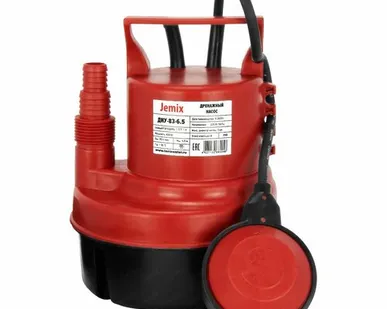 фото Насос погружной дренажный ДНУ-83-6,5 пластик. (400Вт., 3мм.) JEMIX КРАСНЫЙ