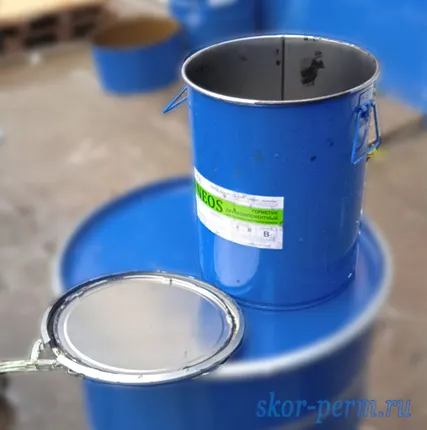 Фото №2 Ведро металлическое 19 литров, с крышкой и хомутом, б/у