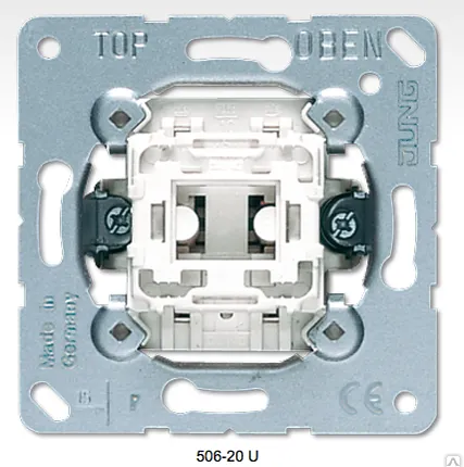 Фото №0 506-20U JUNG выключатель 20AX 250V одноклавишный универсальный(проходной)