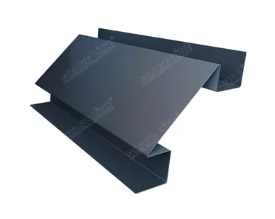 фото Планка угла внутреннего сложного Экобрус Grand Line 0,5 Atlas с пленкой RAL 7024 мокрый асфальт