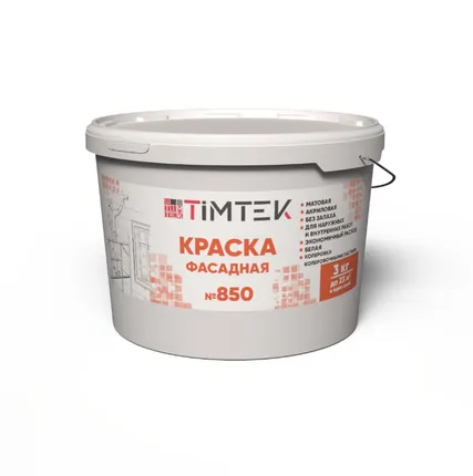 Фото №0 TimTek 850 Краска фасадная акриловая белая