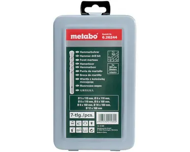 фото Набор 7 буров SDS-plus Classic р-р5 6 8 6 8 10 12 (уп.7шт) Metabo 626244000