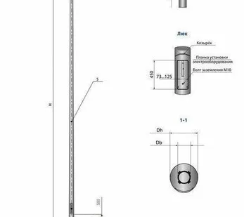 фото Опора несиловая прямостоечная круглоконическая НПК-7,0/8,5-02-ц