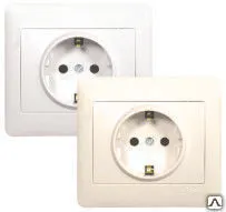 фото Розетка 1-местная с/з, с крыш. серебро Gusi city С5Р91-004 (кор. 2)