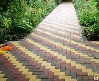 Фото №0 Тротуарная плитка «Кирпичик» h = 6см коричневый