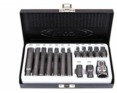 фото LICOTA ABS80001 набор БИТ шестигранных H4-H12 S2, 15 ПР.