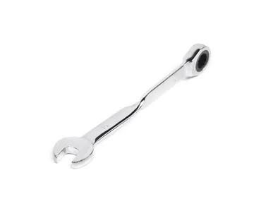 фото Ключ комбинированный трещоточный удлиненный 10х10 мм с изог/рук. хром HORTZ