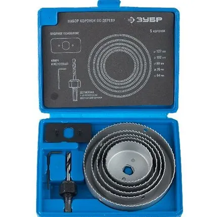 Фото №0 Набор коронки по дереву 64-127 мм Зубр Эксперт 29553-H7_z01