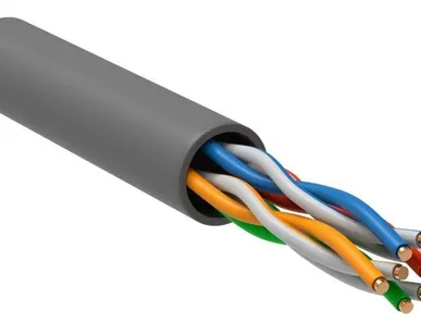 фото Кабель связи витая пара U/UTP (24AWG) кат.5е 4х2х0.51 ож PVC (305м) сер. (м) ITK LC1-C5E04-111