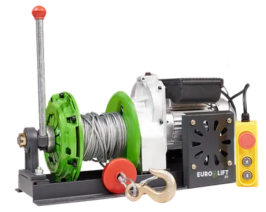 фото Лебедка KCD-M 500кг, 60м, U=220 В электрическая монтажная с рычагом