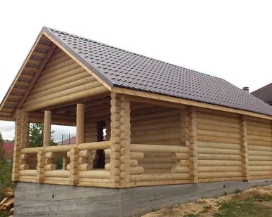 фото Сруб бани 6,0х6,0м. с крыльцом 2,75х6,0м. диаметр бревна 22см