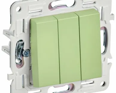 фото SKANDY Выключатель 3-клавишный 10А SK-V11G мятный IEK