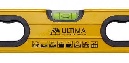 Фото №0 Уровень алюминиевый усиленный 1200 мм ,фрезерованный, 3 глазка (1 поворот.), две ручки Ultima (Ультима)