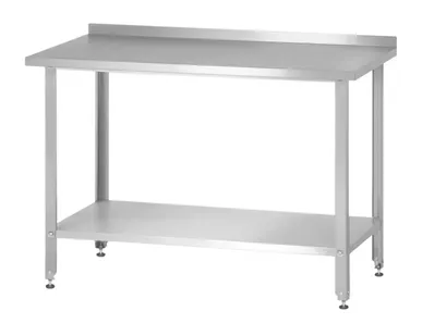 фото Стол производственный СПРн - 1200*600*860 "Norma Inox", борт (полка сплошная, нерж.ст.)