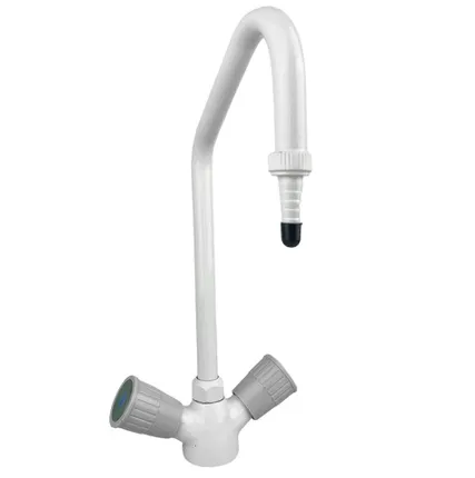 Фото №0 Лабораторный п-образный кран-смеситель Stegler KS-310-2 (латунь, высота 345 мм)