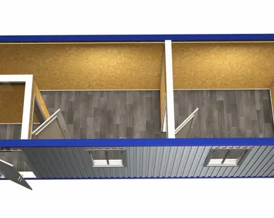 фото Бытовка офисная с тамбуром и перегородкой модель ВМ-БТ10