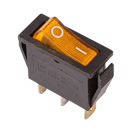 Фото №0 Выключатель клавишный 250В 15А (3с) ON-OFF RWB-404 SC-791 IRS-101-1C желт. с подсветкой Rexant 36-2212