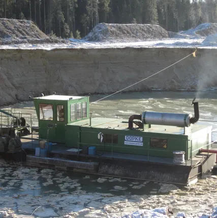 Фото №3 Земснаряд Doepke, для добычи песка и гравия. Аренда земснарядов.