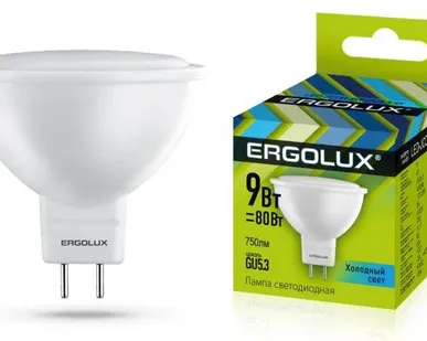 фото Лампа светодиодная LED-JCDR-9W-GU5.3-4K JCDR 9Вт GU5.3 4500К 172-265В Ergolux 13625