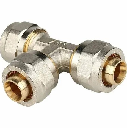 Фото №0 Тройник STOUT равнопроходный 20х20х20 для металлопластиковых труб винтовой