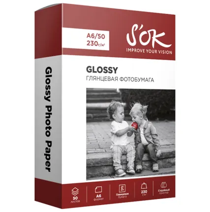 Фото №0 Бумага A6 50 шт. S'OK Glossy