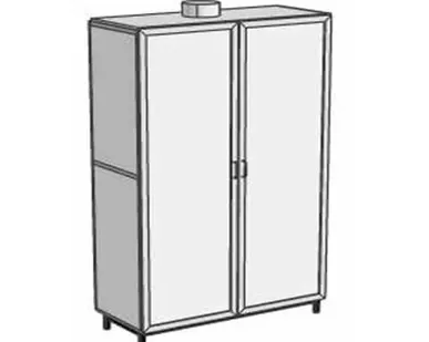 фото Шкаф для химических реактивов ТШ-301В (1200*500*2000) с вытяжным патрубком, 2 дверцы