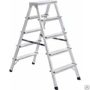 фото Двухсторонняя алюминиевая стремянка алюмет ad a7205