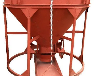 фото Бадья для бетона круглая вертикальная &quot;Рюмка&quot; V-0,5 с лотком (воронкой)