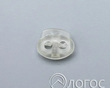 фото Фиксатор пластик 2 отв. Овал 18х16, бесцветный