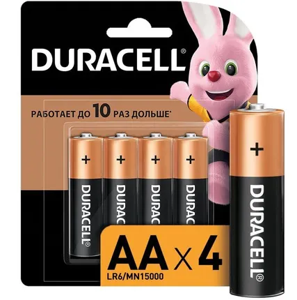 Фото №0 Элемент питания алкалиновый LR MN 1500/LR6 Basic BP-4 (блист.4шт) Duracell Б0014045/Б0026815