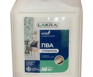 фото Клей ПВА универсальный Строитель 10 кг Л-С (Lakra) Лакра