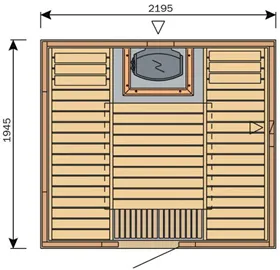 Фото №1 Сауна Harvia Variant S2220H (2195х1945 мм, без печи, интерьер Formula из ели)