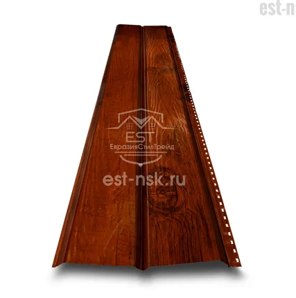 Фото №0 Металлический сайдинг Брус 3D Printech | Тёмное дерево