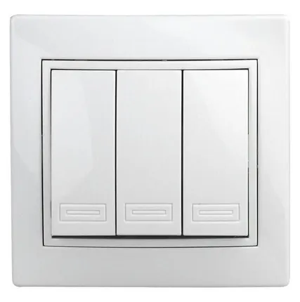 Фото №0 Выключатель 3-кл. СП Plano 10А IP20 1-106-01 250В бел. Intro Б0027605