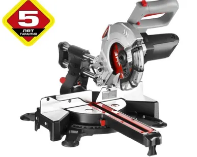 фото Торцовочная пила с протяжкой Зубр ЗПТ-190-1200 ПЛ, 1.2 кВт, пропил 55х305 мм, диск 190 мм