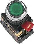фото Кнопка ABLFS-22 зеленый d22мм неон/230В 1з+1р TDM