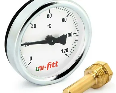 фото Термометр Т63/50 (1/2", 120"С) с погружной гильзой UNI-FITT